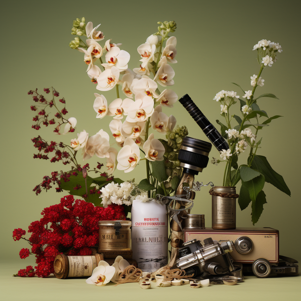 Beautiful high-end skincare products made from flowers and vines