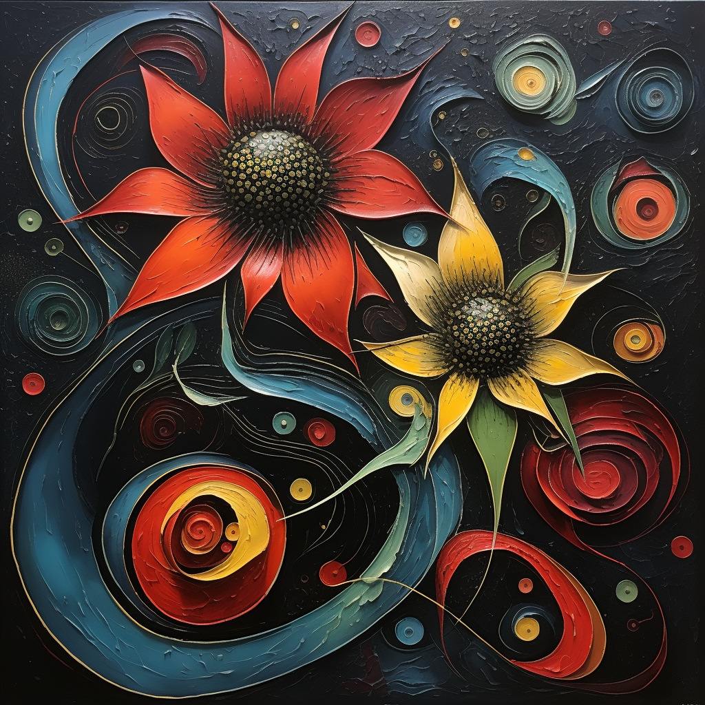 Colorful abstract flower art