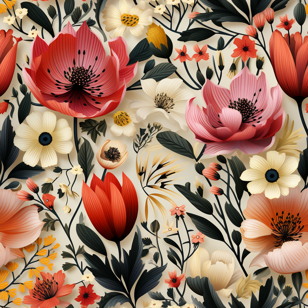 Colorful flowers pattern design