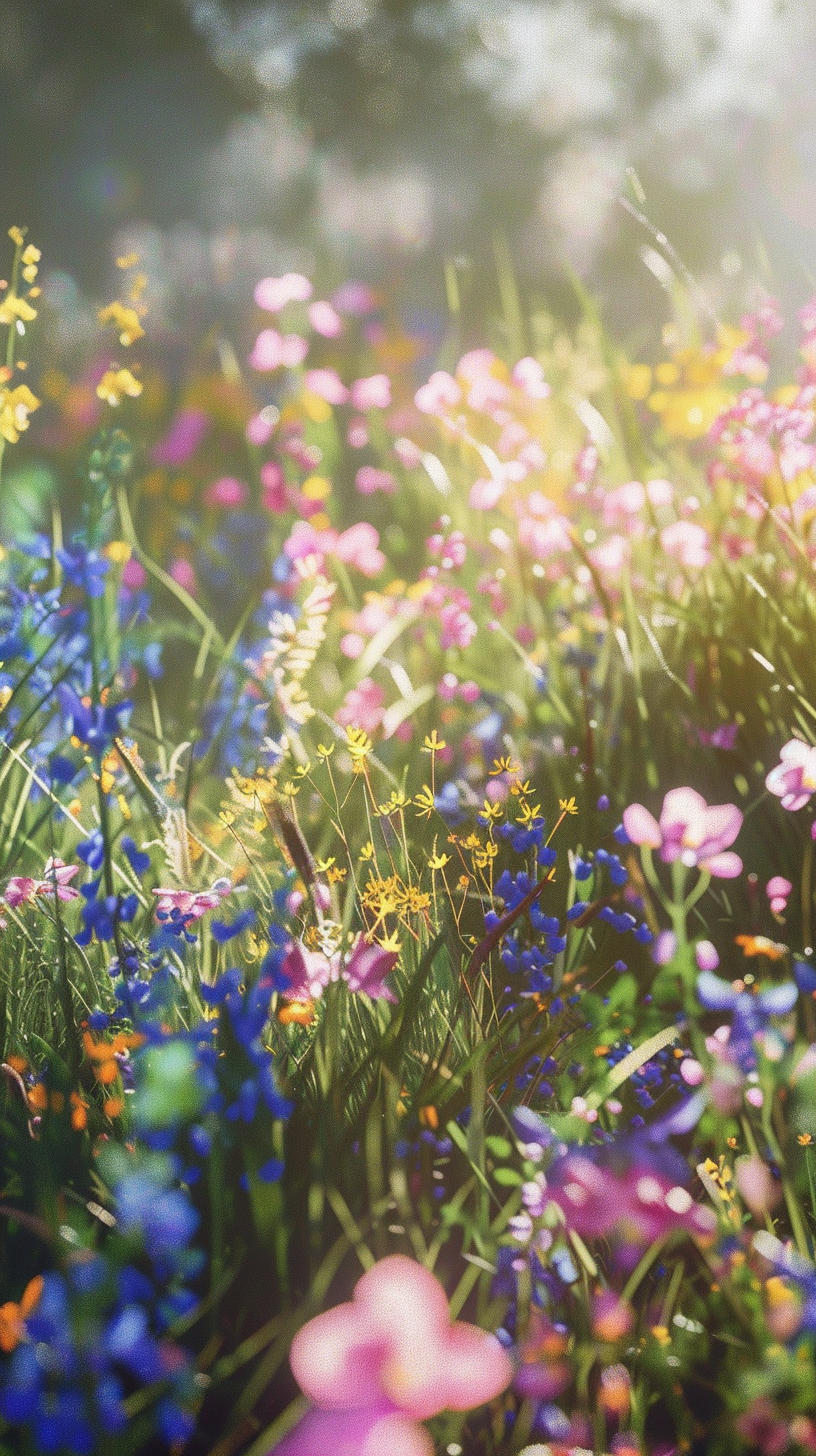 colorful flowery meadow scene