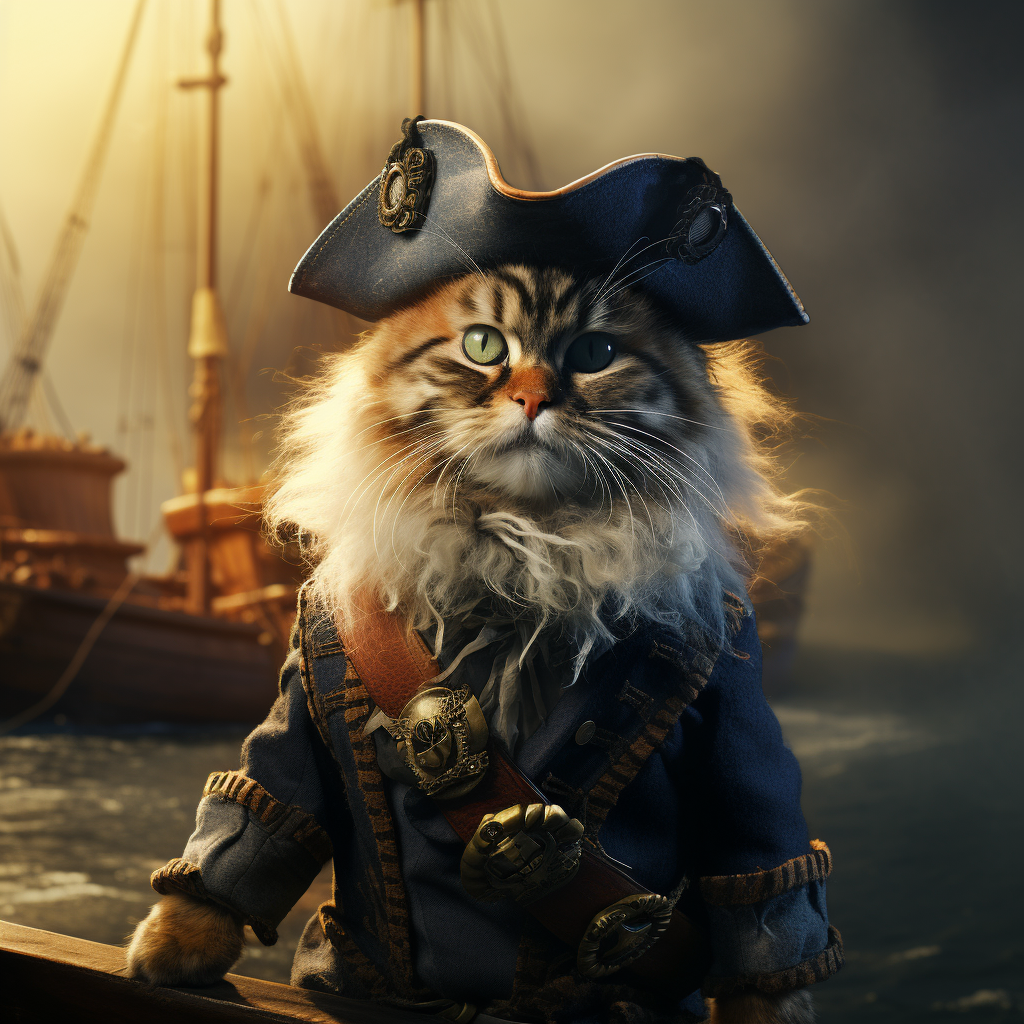 Fluffy cat pirate captain eye