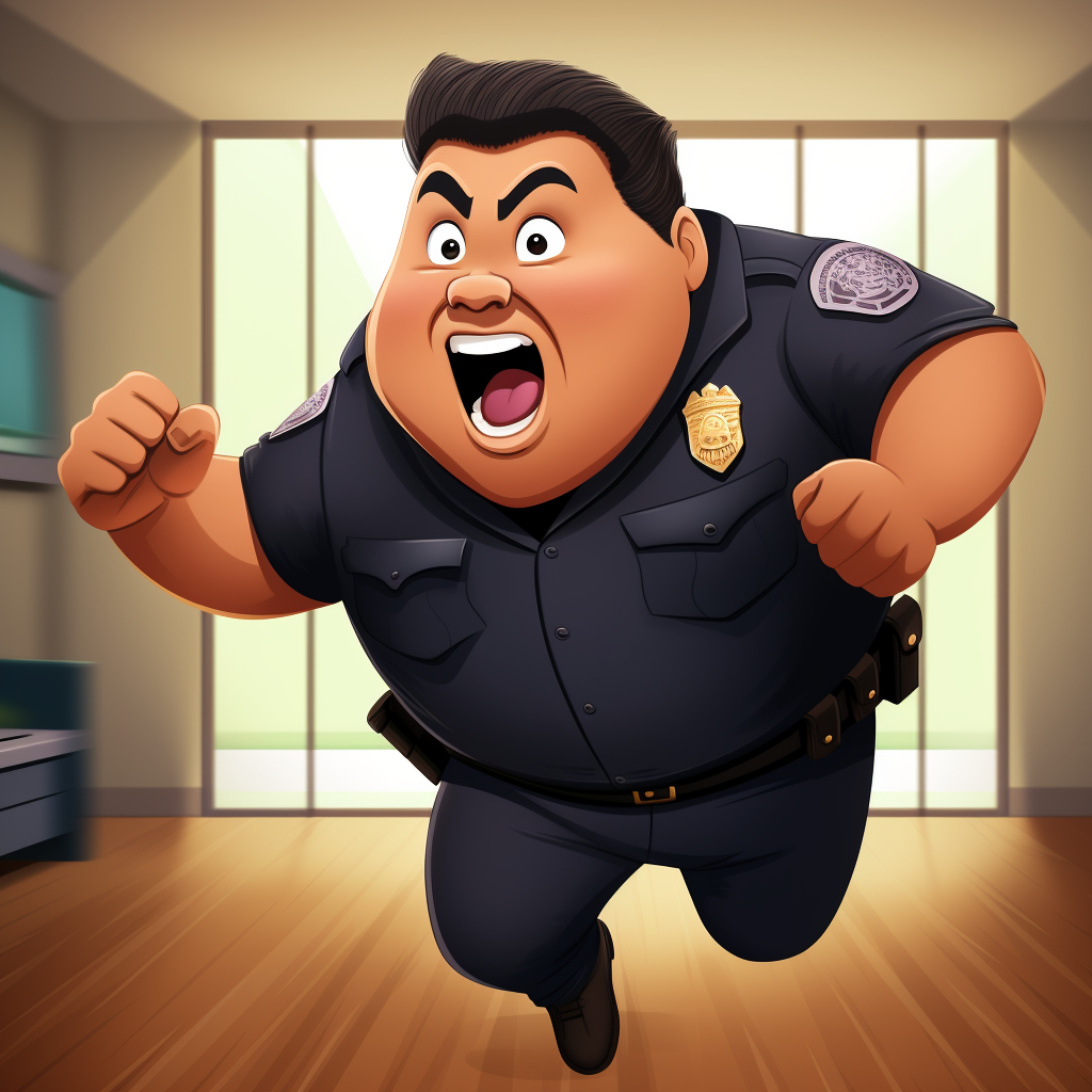 Humorous image of Gabriel Iglesias running from the police