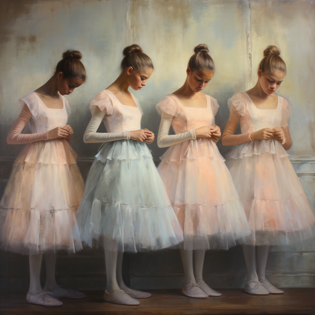 Group of ballerinas in fluffy white tutus