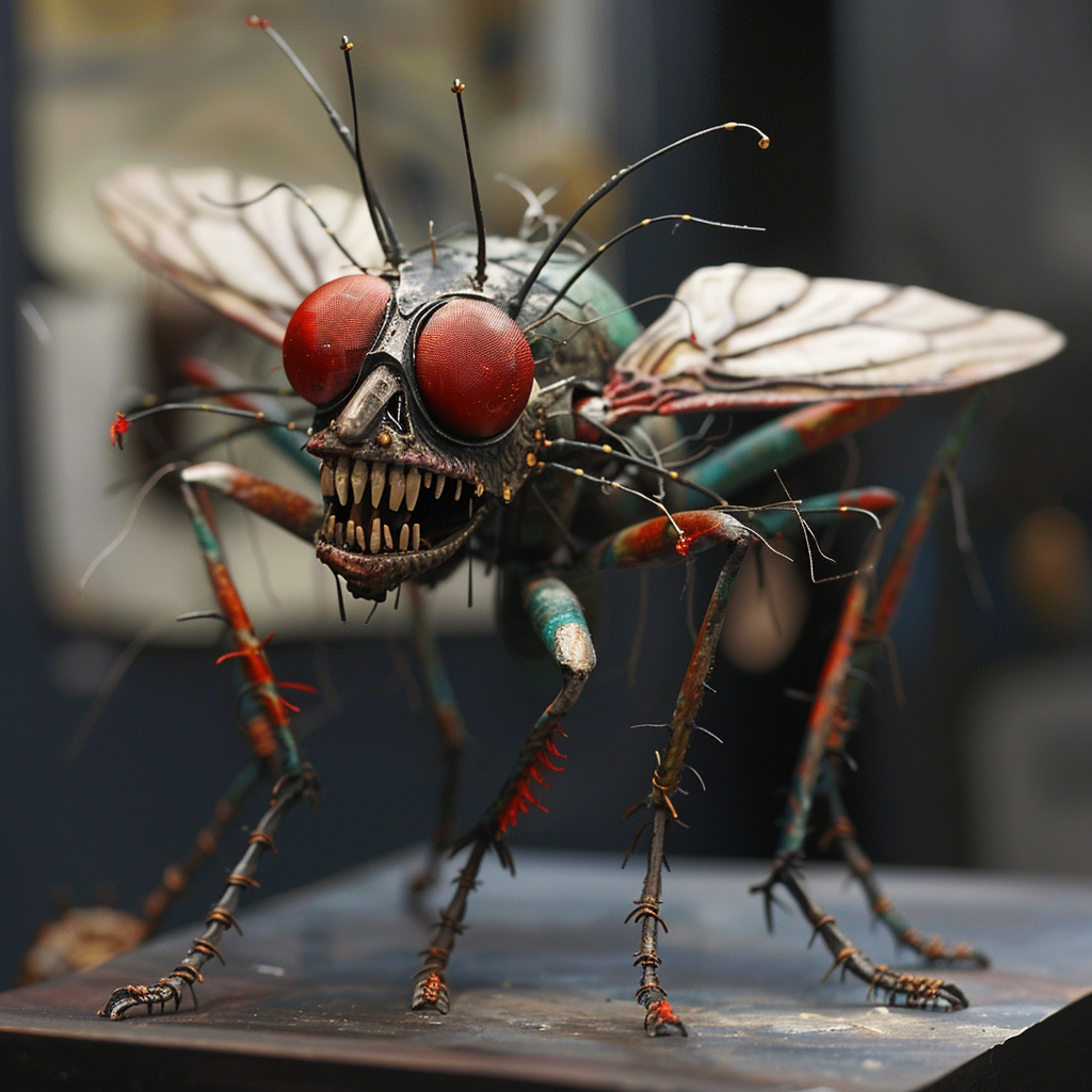 Detailed fly insect joker character