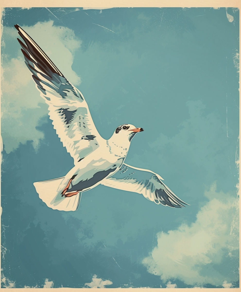 Flying Bird Comic Art Poster