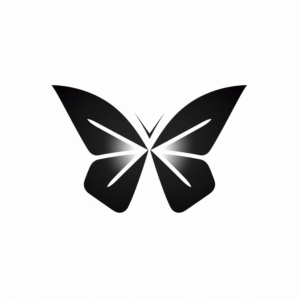 Minimalistic flying butterfly icon