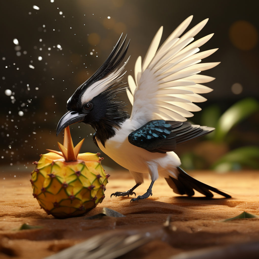 Close-up of Flying Magpie and Taiwanese Pineapple