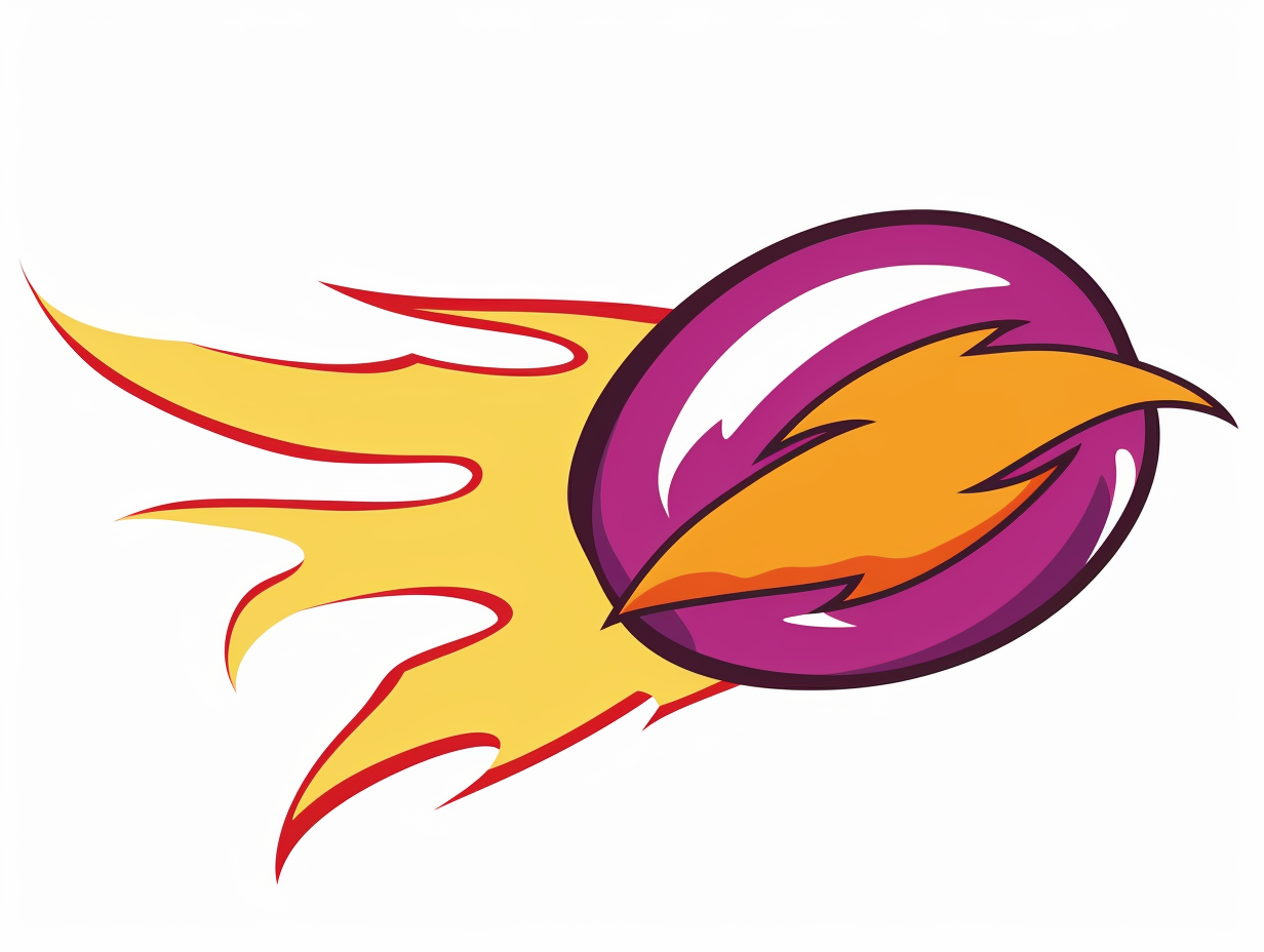 Purple ball with trailing flames