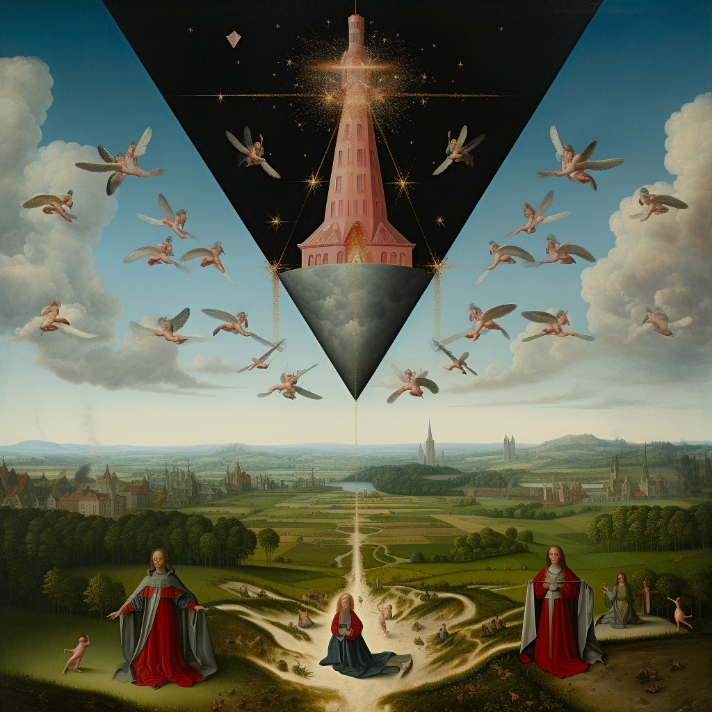 Stunning Flying Pyramid Painting Artwork