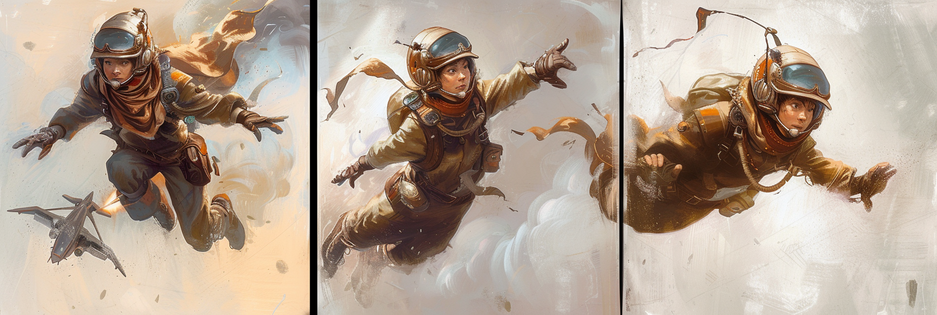 Flying Rocketeer Pilot Illustration