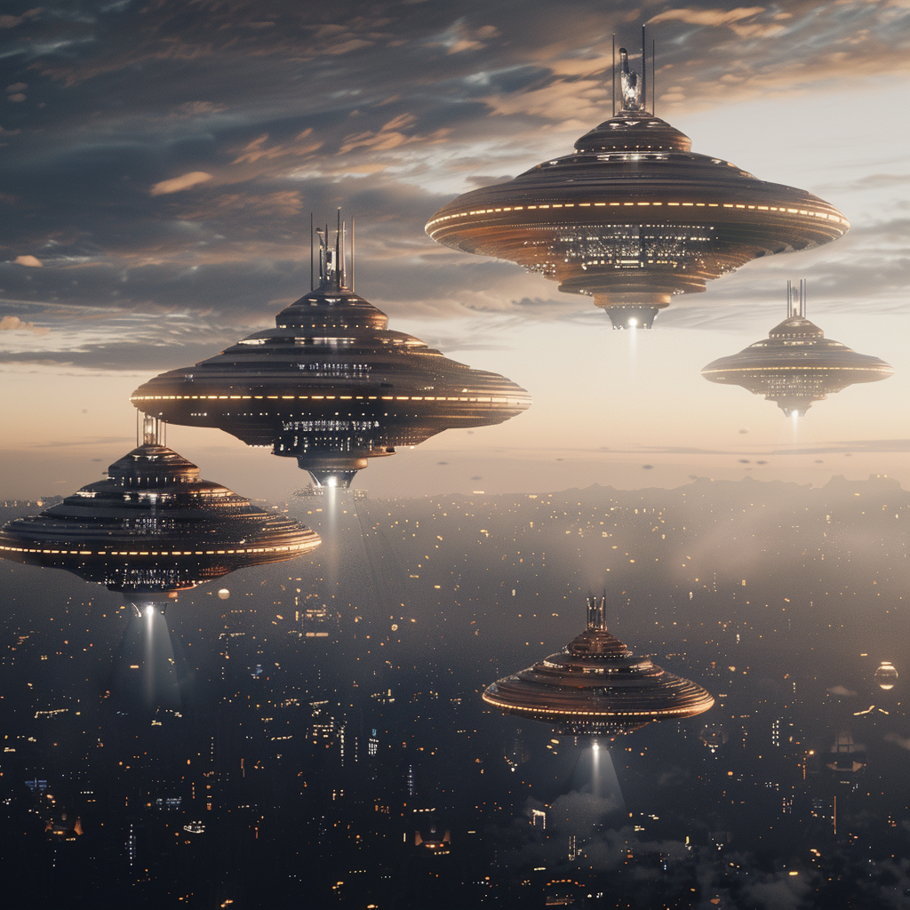 flying saucers in 8K resolution