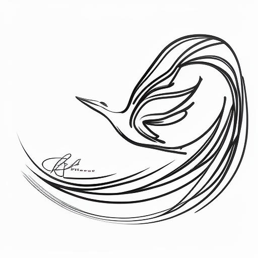 Bold flying swiflet logo sketch