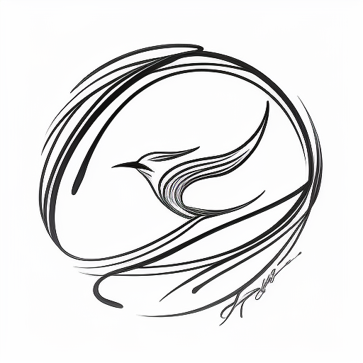 Bold flying swiflet logo sketch