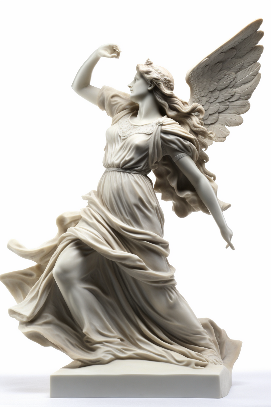 Statue of Woman with Wings Flying