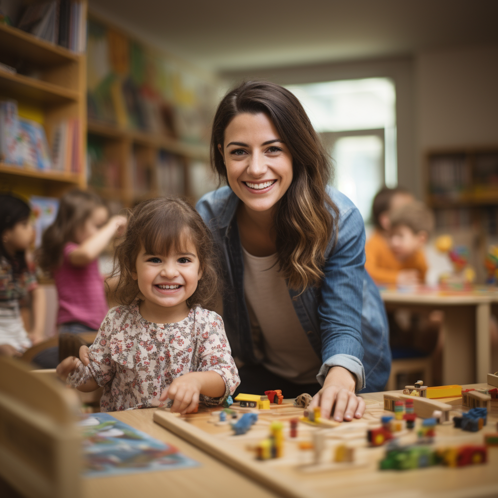 Behavior analyst guiding child's progress