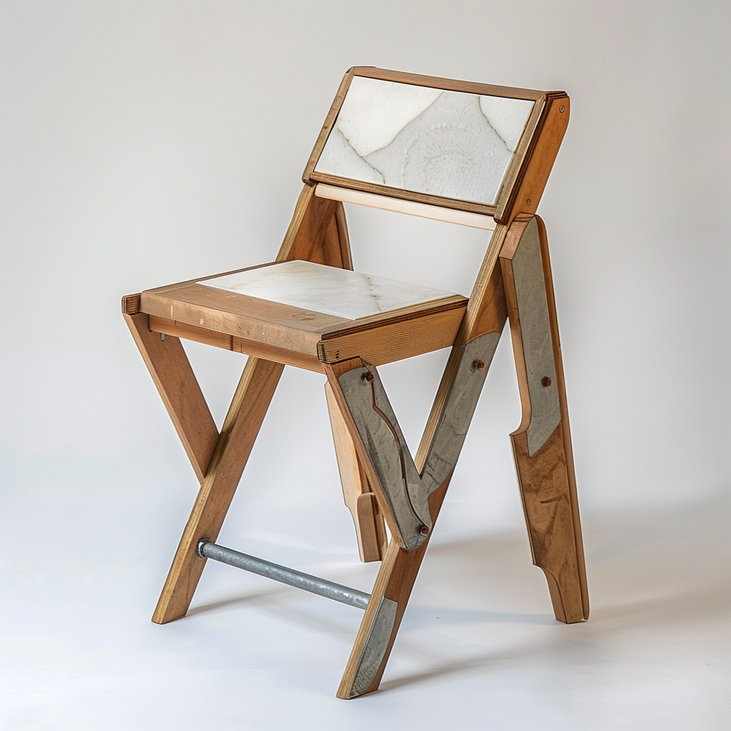 Foldable chair in use