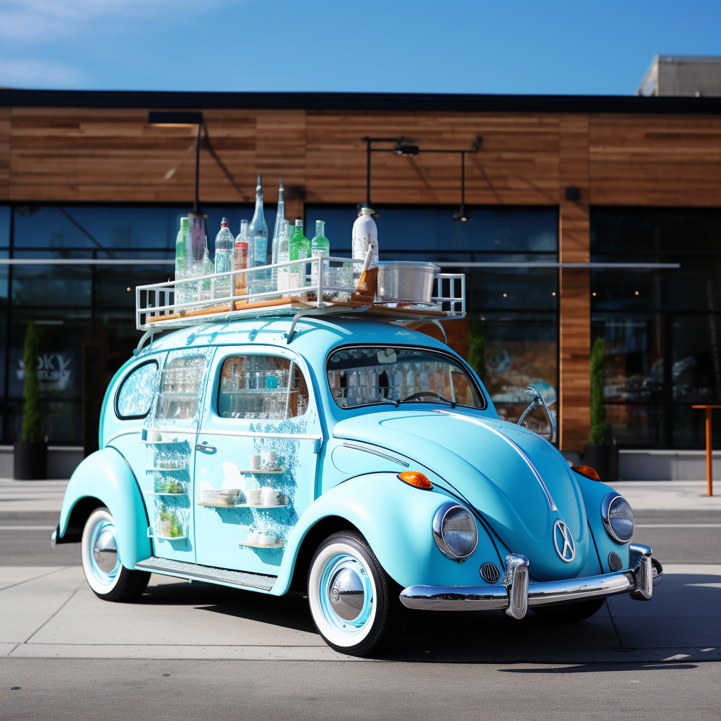 Delicious icy aguas frescas from Volkswagen Beetle food truck