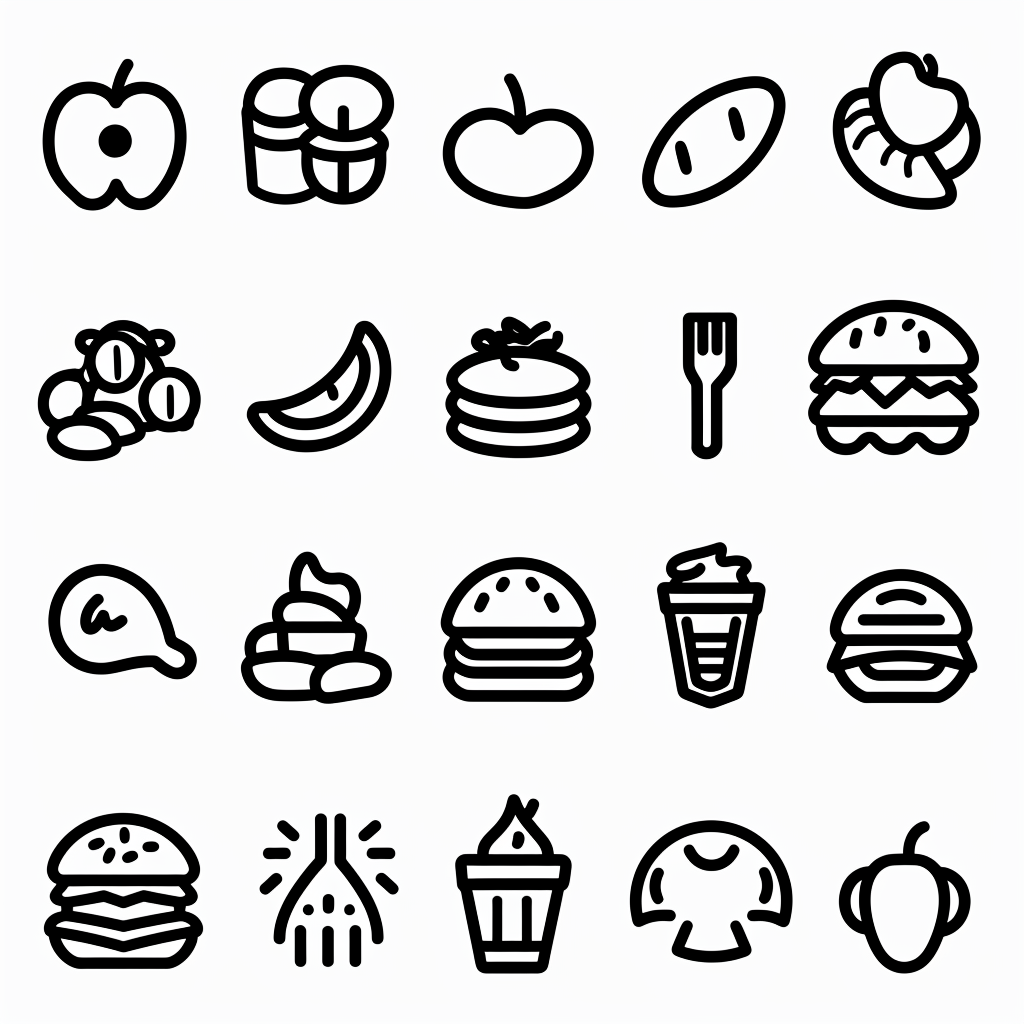 Food Allergy UX Icons Outline