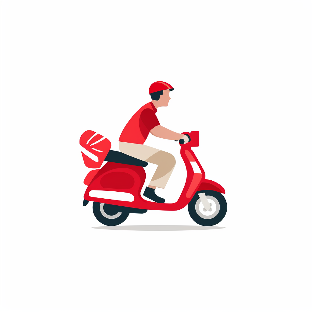 Food Delivery Logo on White Background