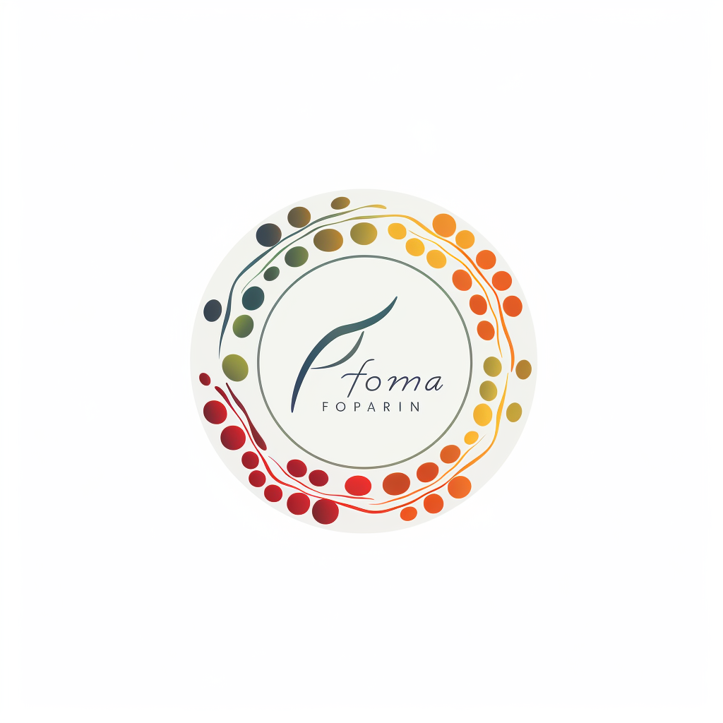 Food Logo in Circle on White Background