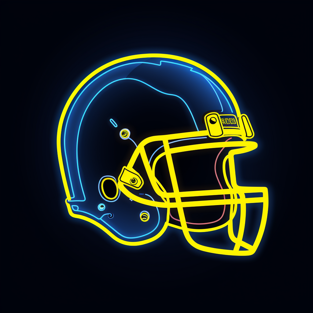 Football helmet with neon lines