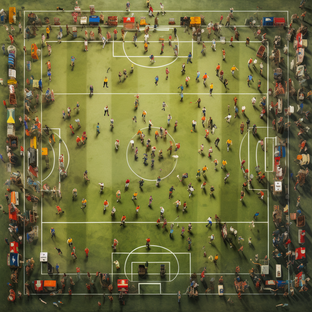 Football match with 45 players