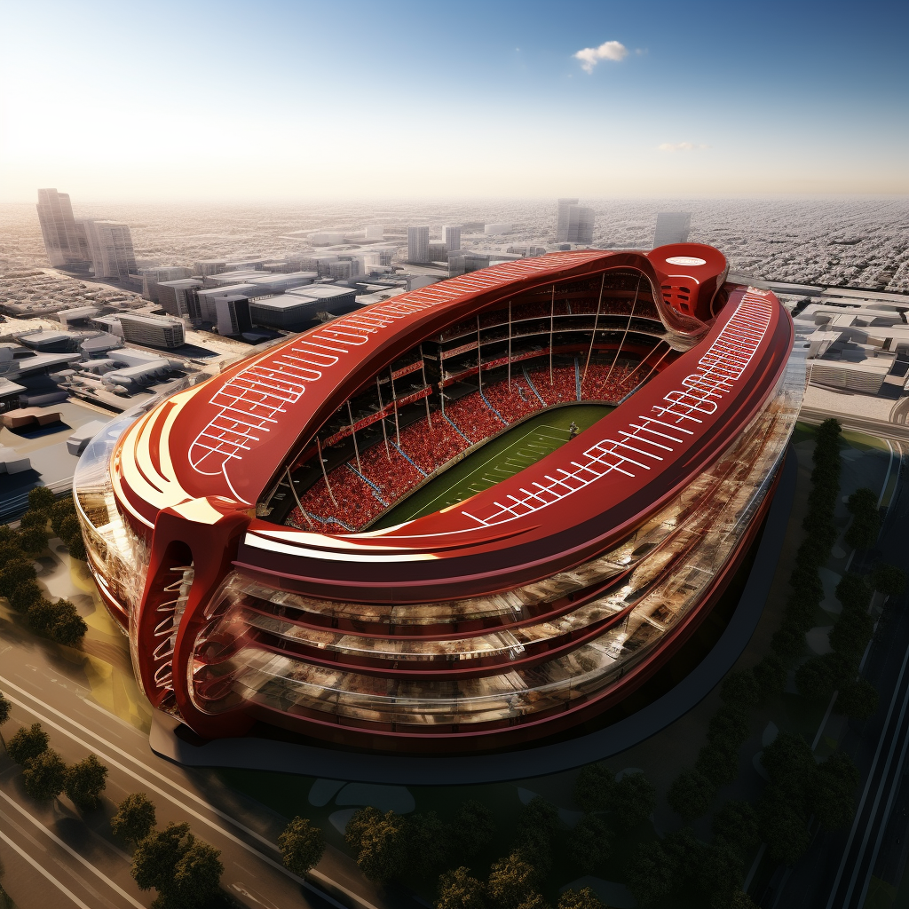 Shoe-shaped American football stadium