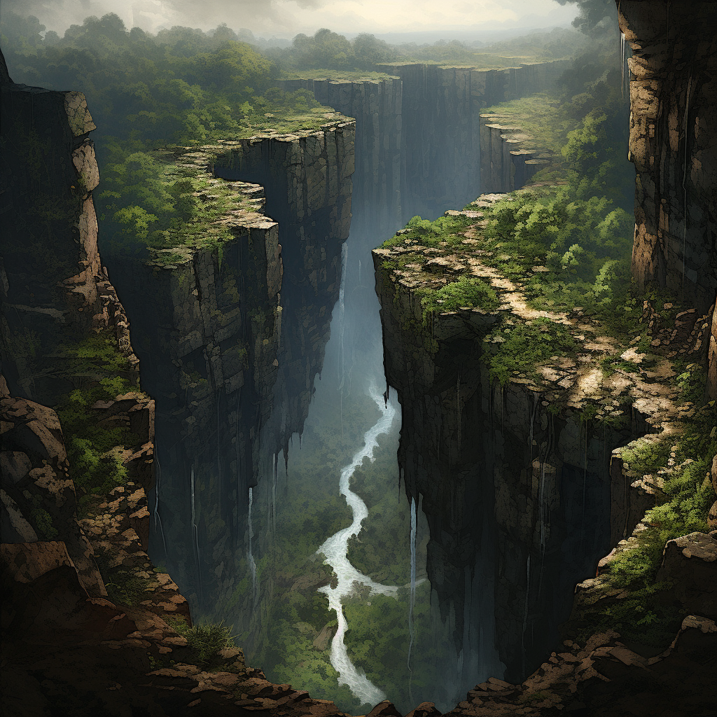 A breathtaking forest chasm surrounded by nature