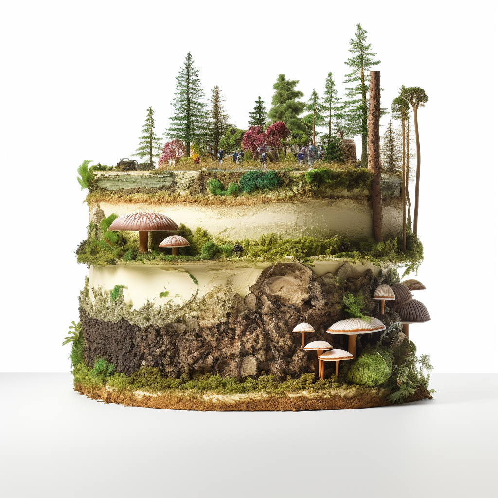 Forest cross section cake