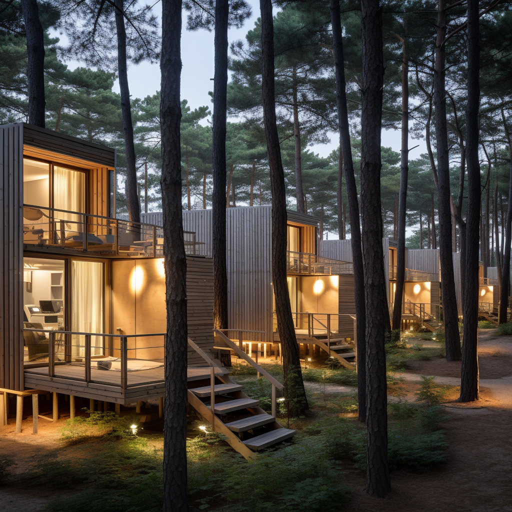 Forest ecological room in square-shaped forest