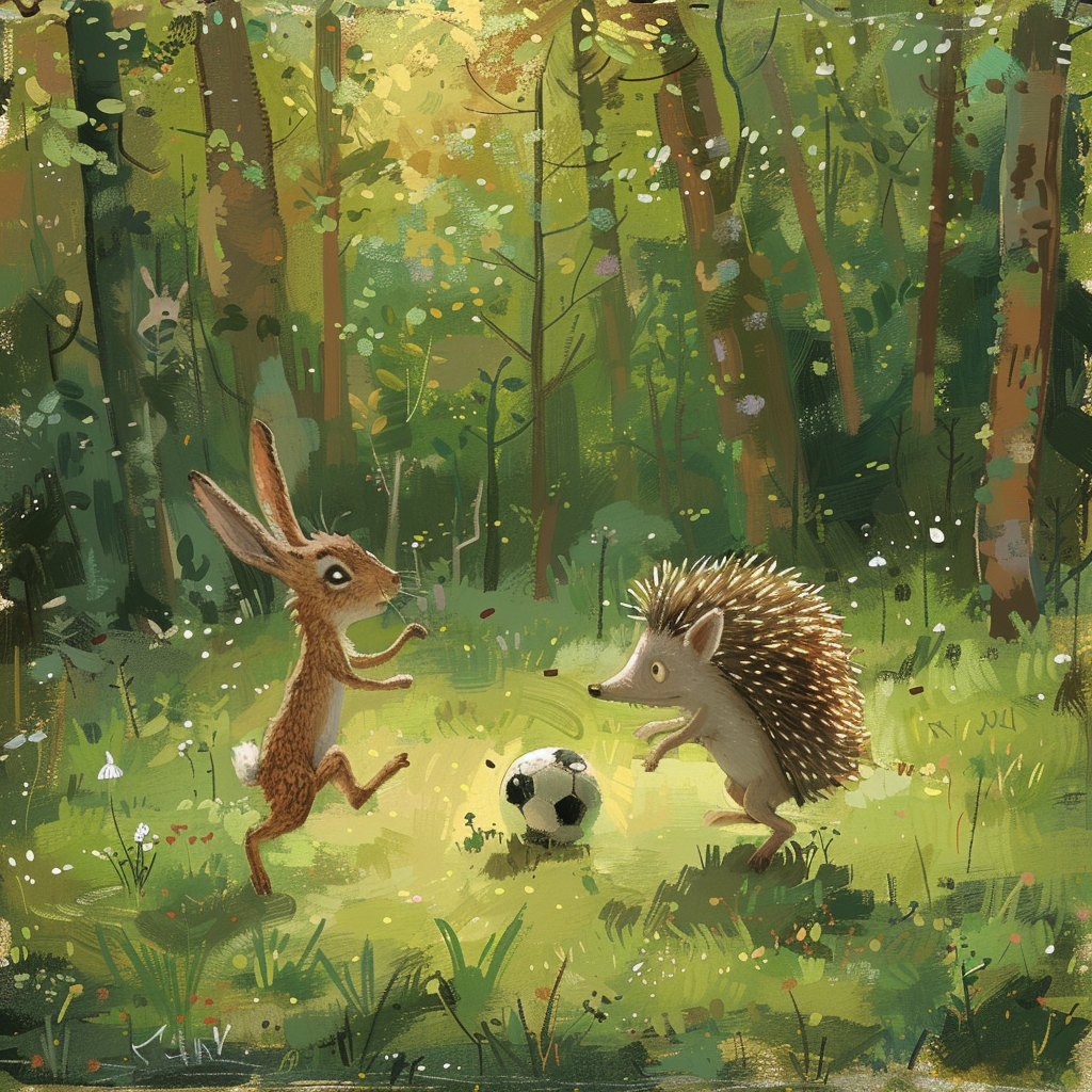 Forest Friends Playing Soccer Fun