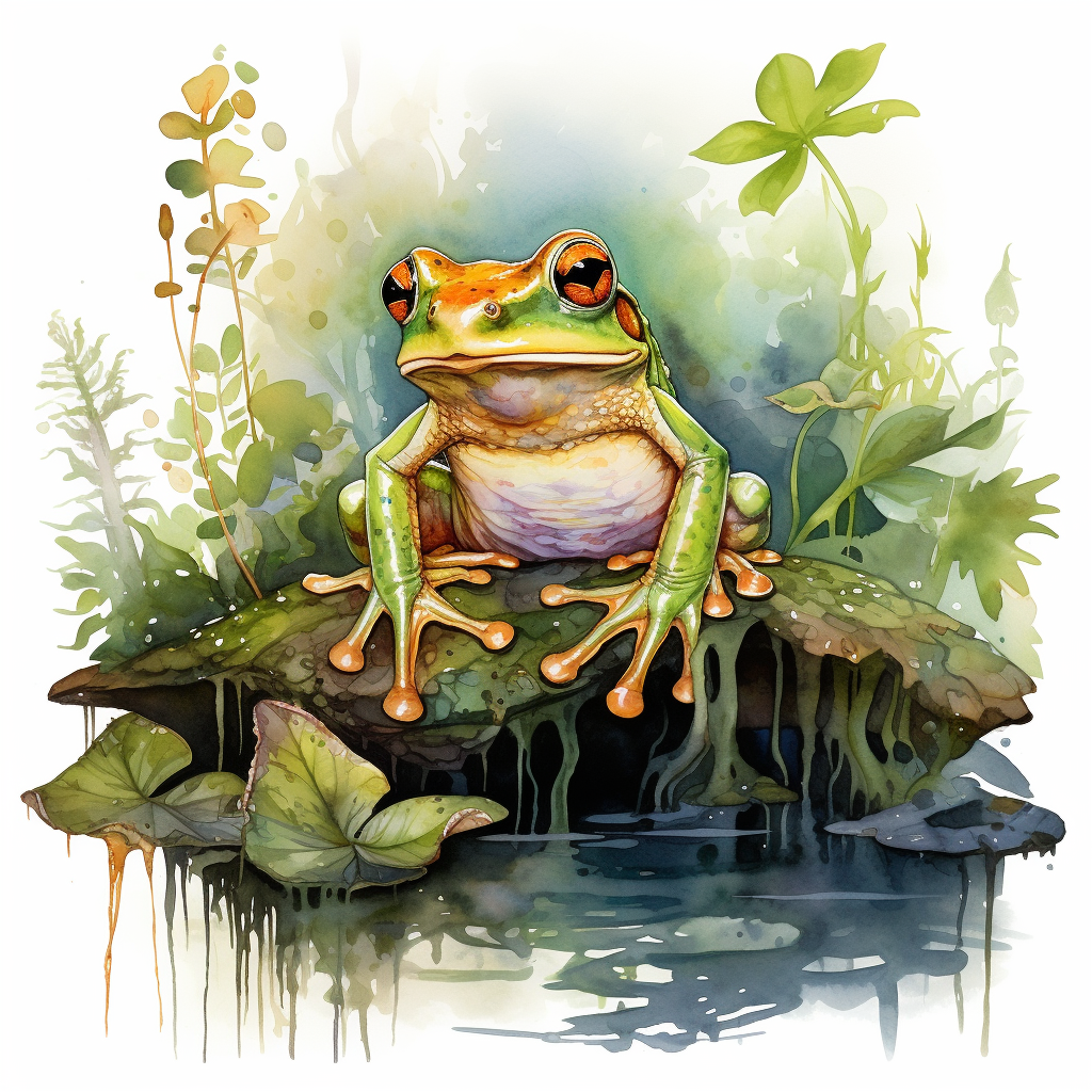 Vibrant frog in the forest