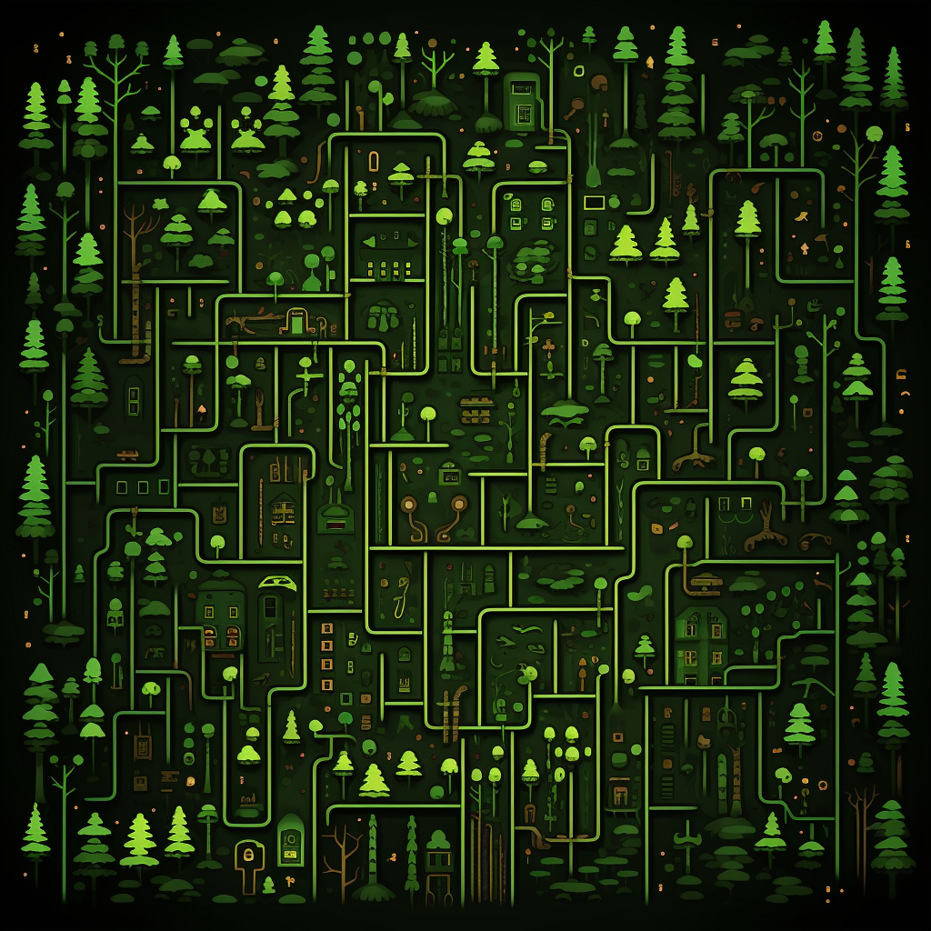 Forest game motifs pixel art background