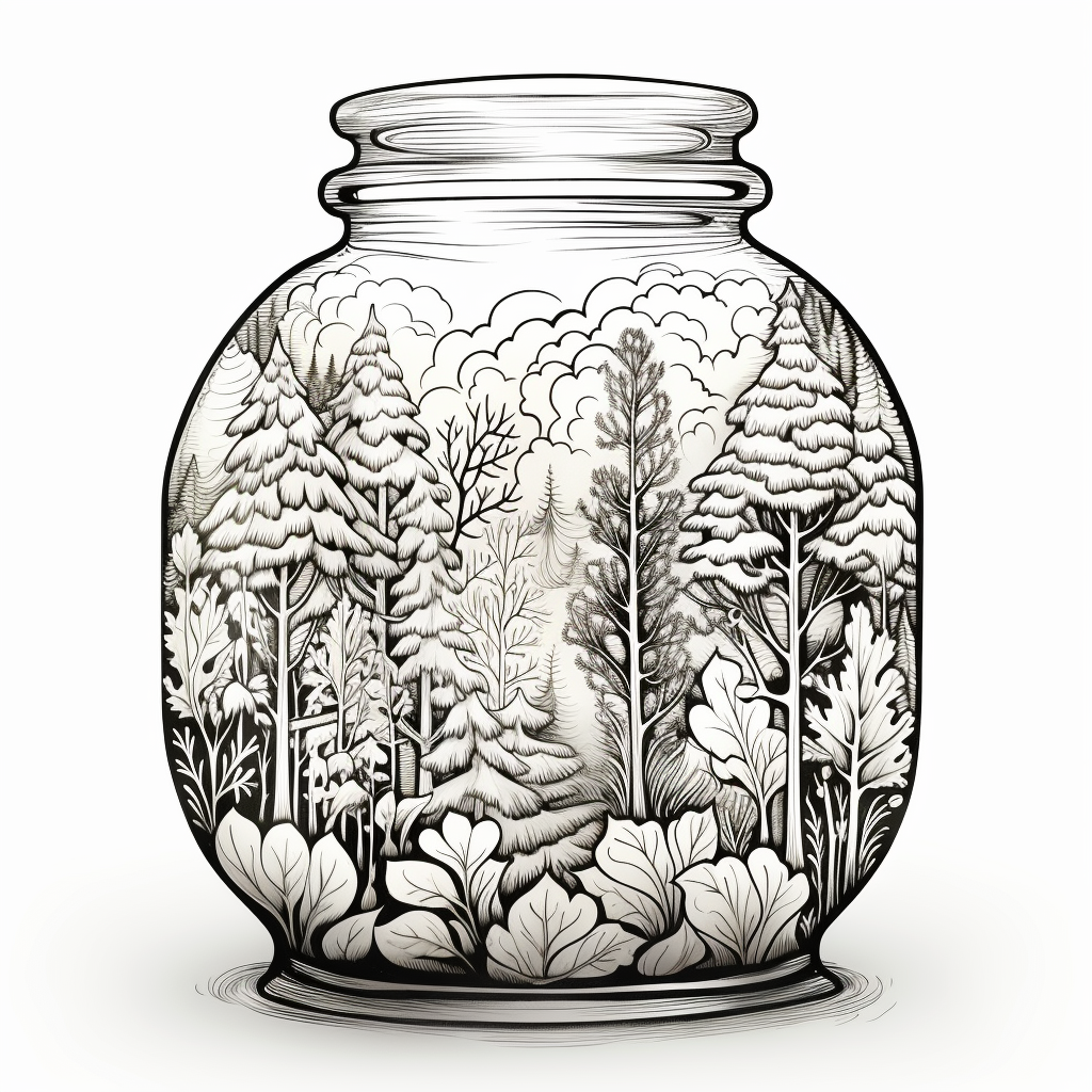 Forest in a Jar Coloring Page