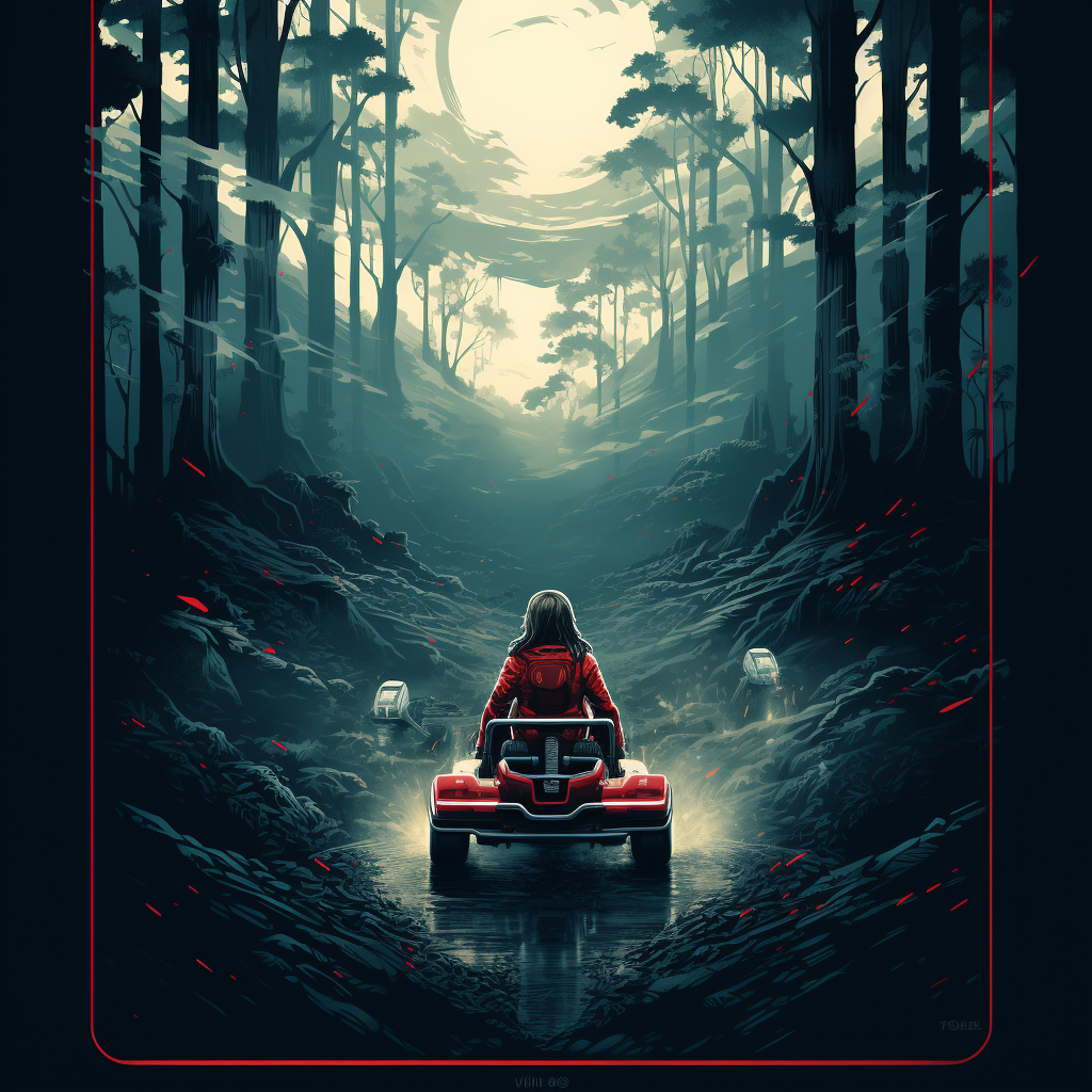 Forest red go kart movie poster