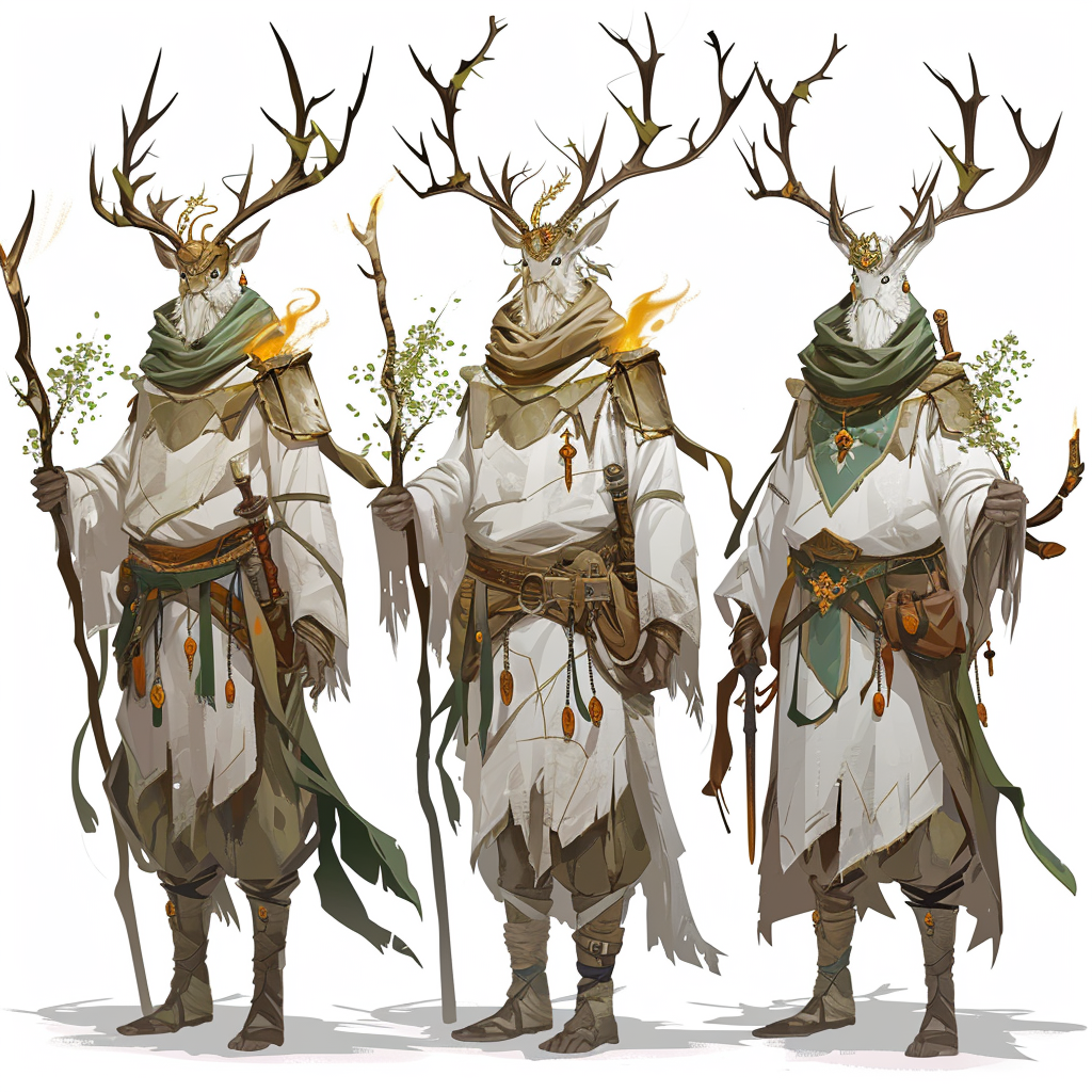 Forest Wizard with Deer Guardian Staff