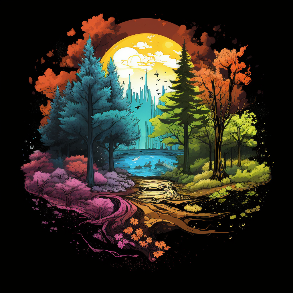 Four Seasons in a Forest