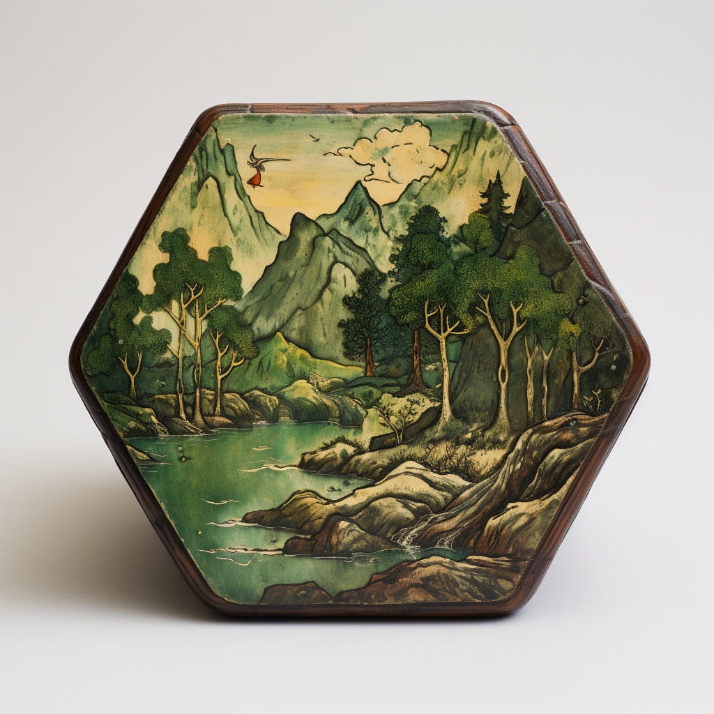 Colorful forest Tibetan game tile