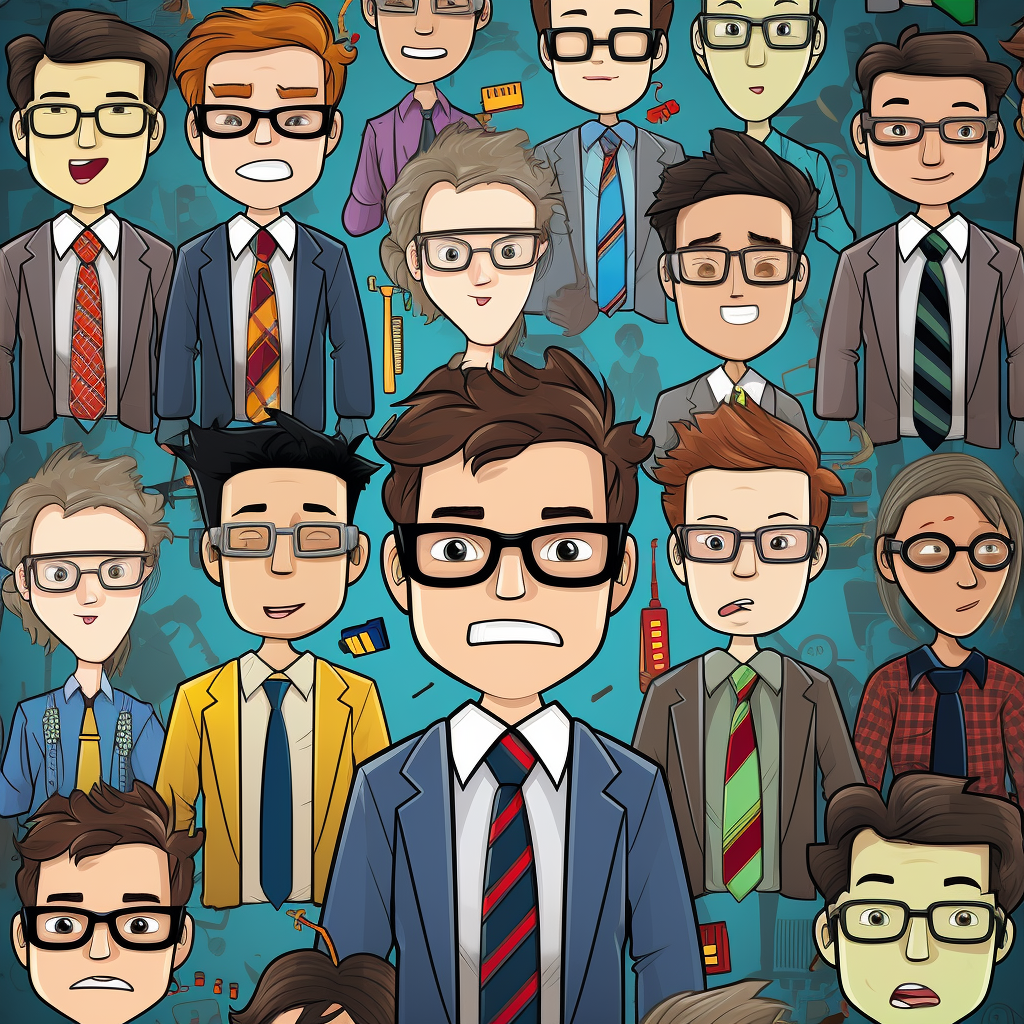 Cartoon pattern of a formal tie