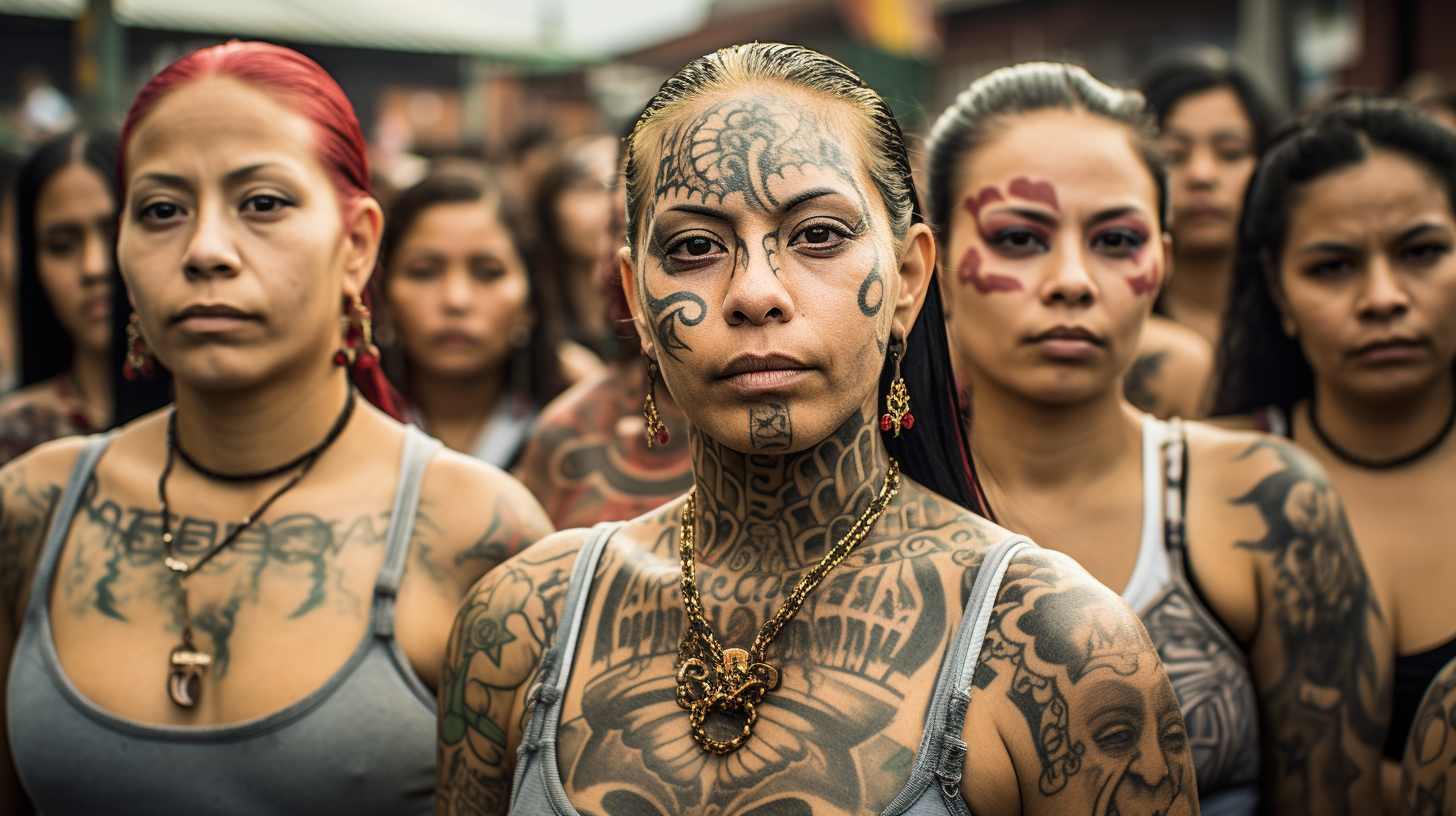 Tatooed women in Latin American prison