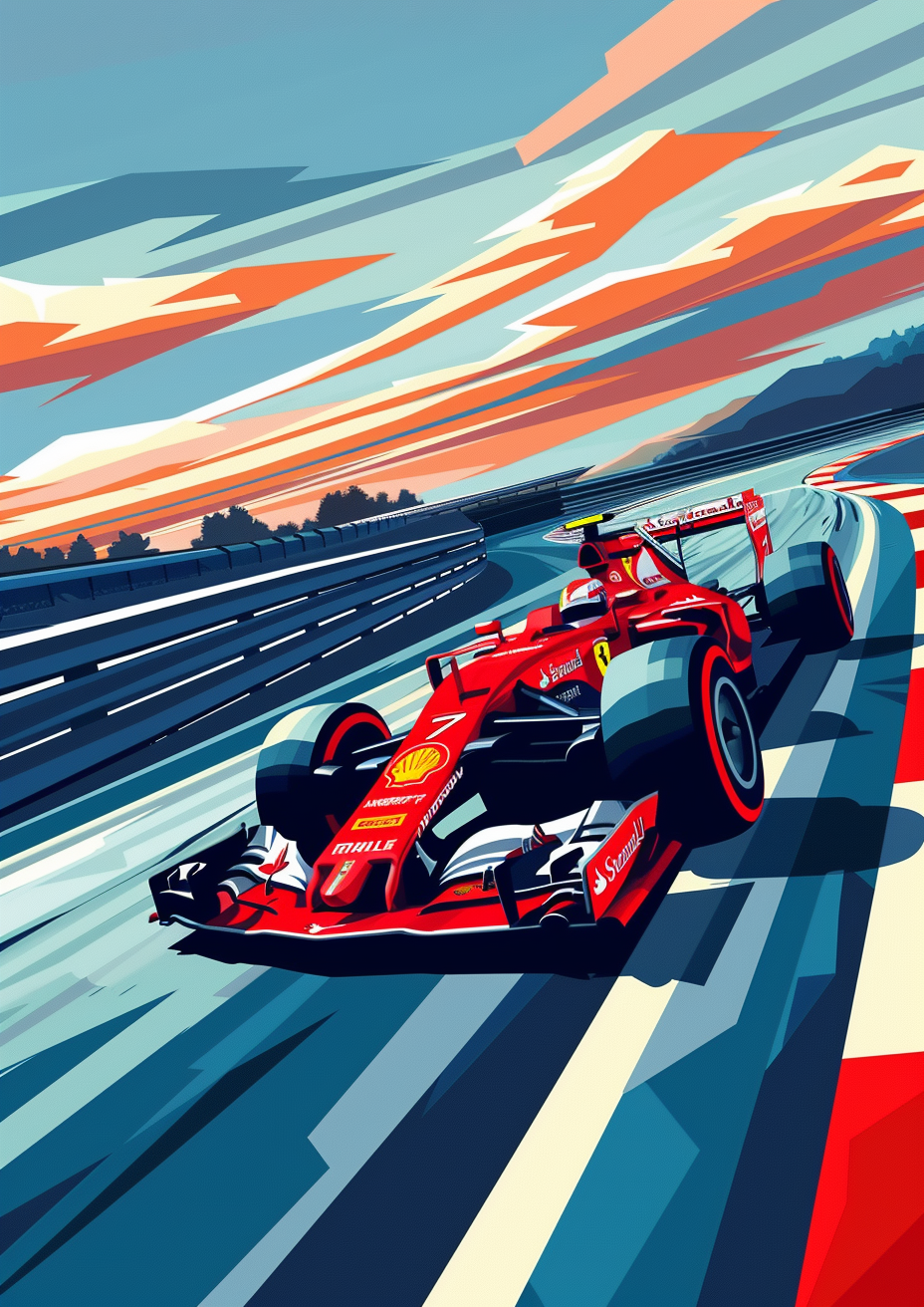 Formula 1 Race Car Illustration