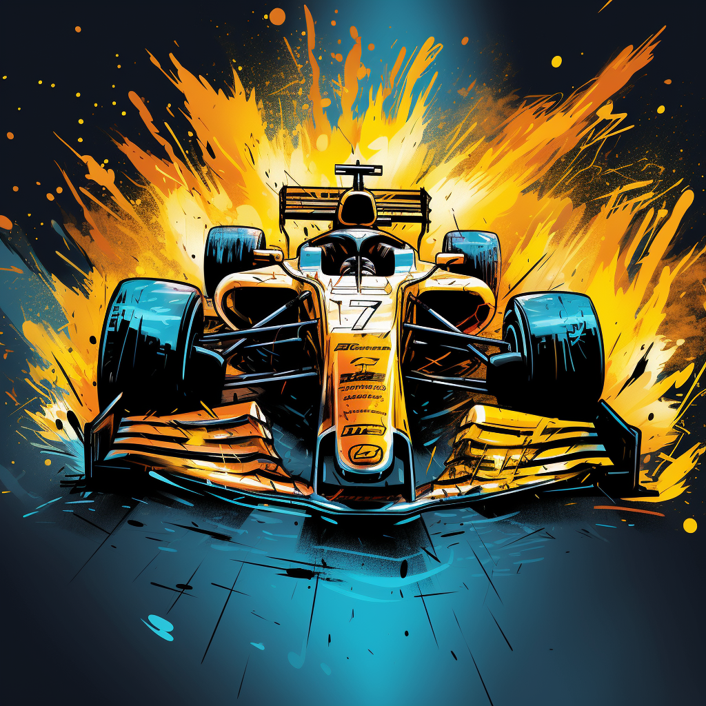 Hyper Realistic Comic Style Formula 1 Car