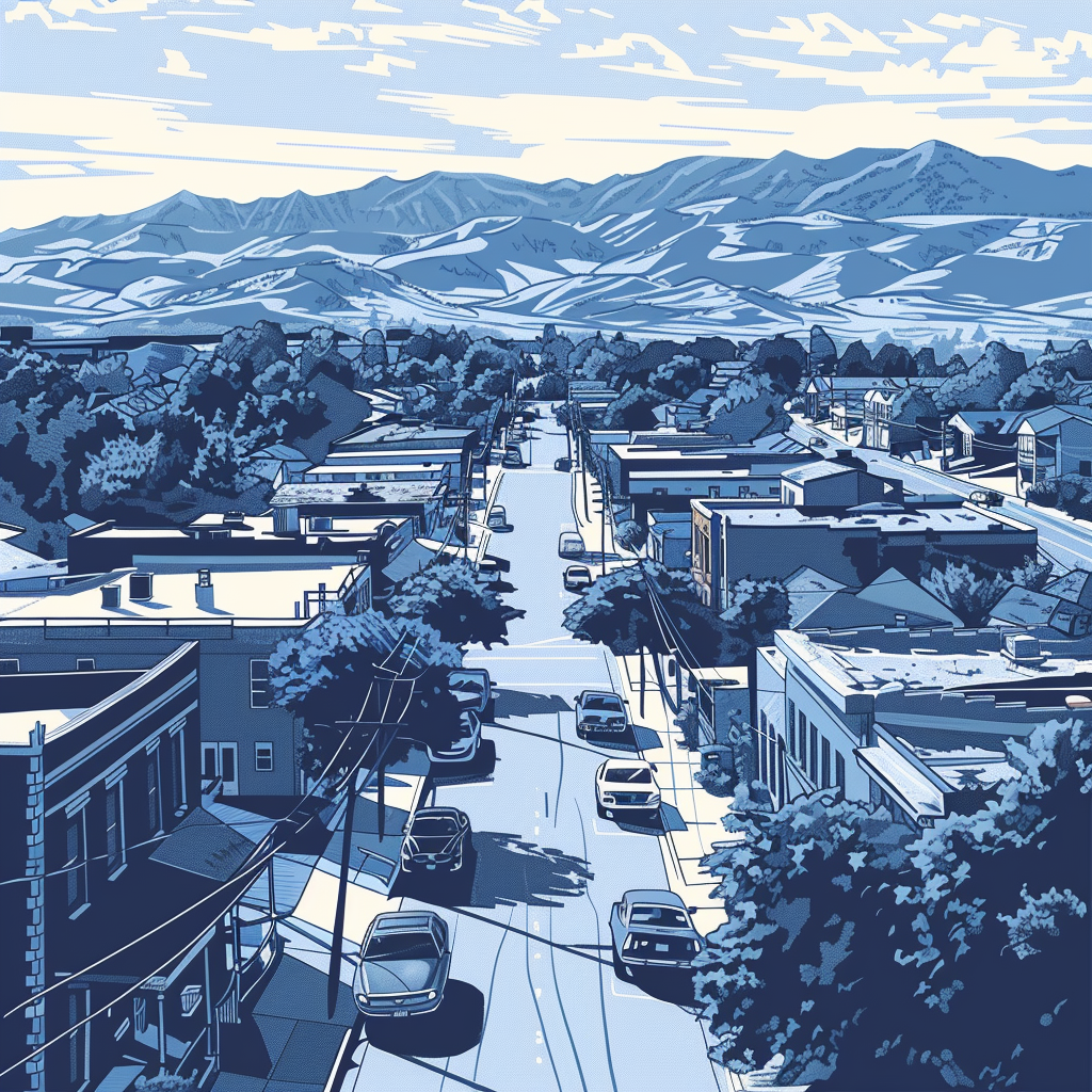 Blue Vector Art of Fort Collins