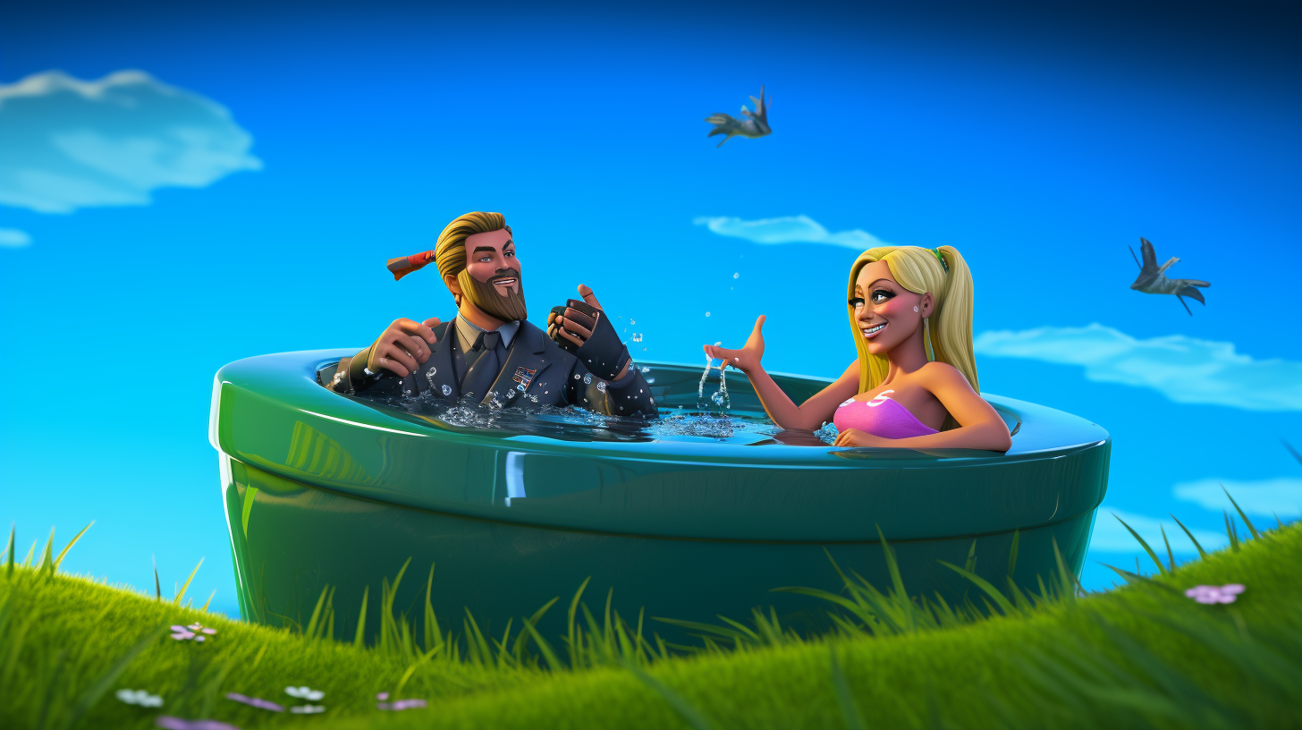 Fortnite Peely Man in Hot Tub