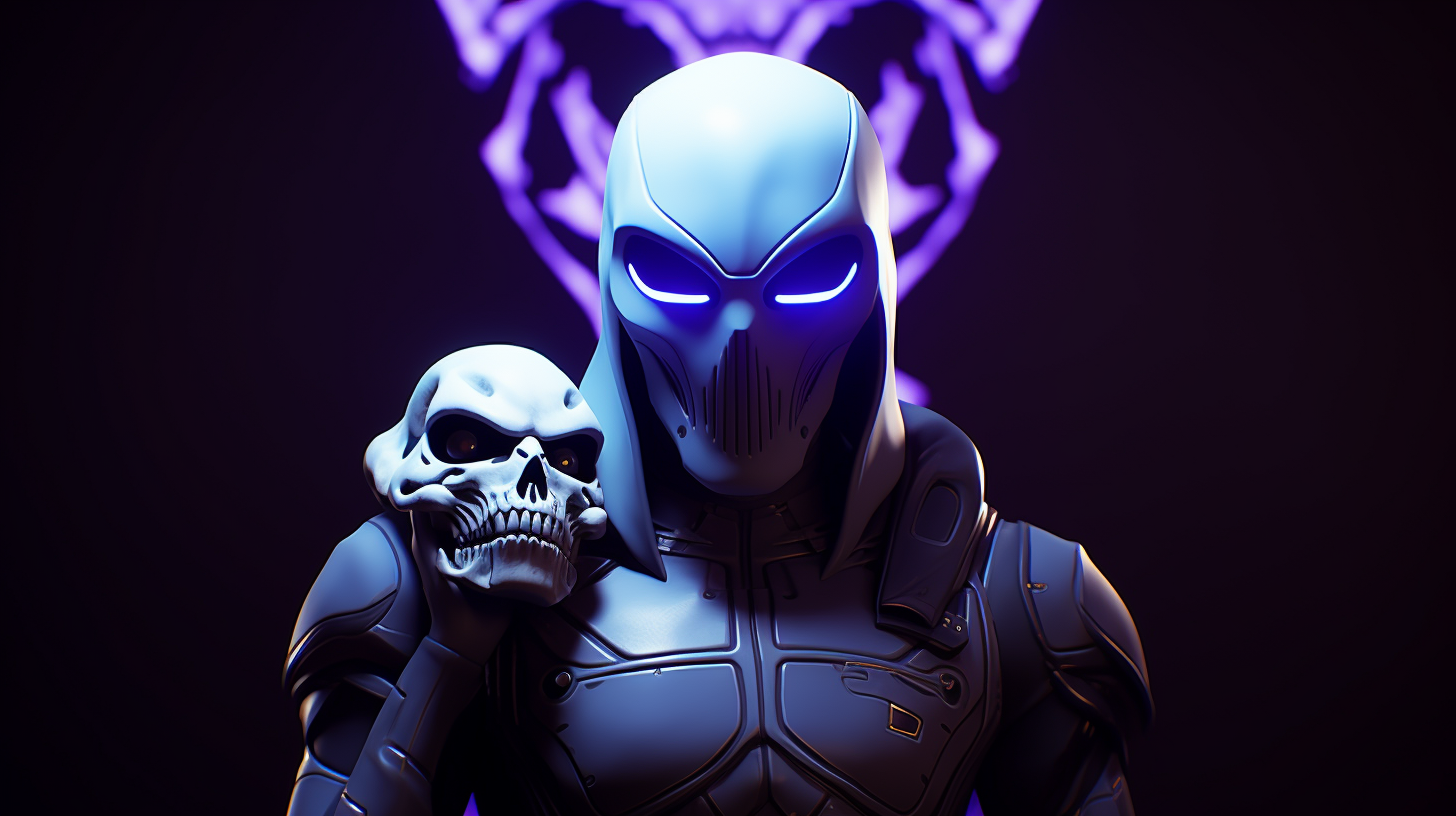 Fortnite Skull Trooper with held skull