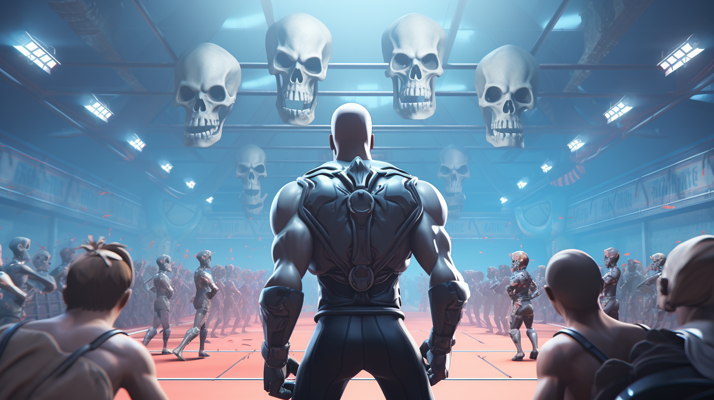 Fortnite Skull Trooper teaching gym class