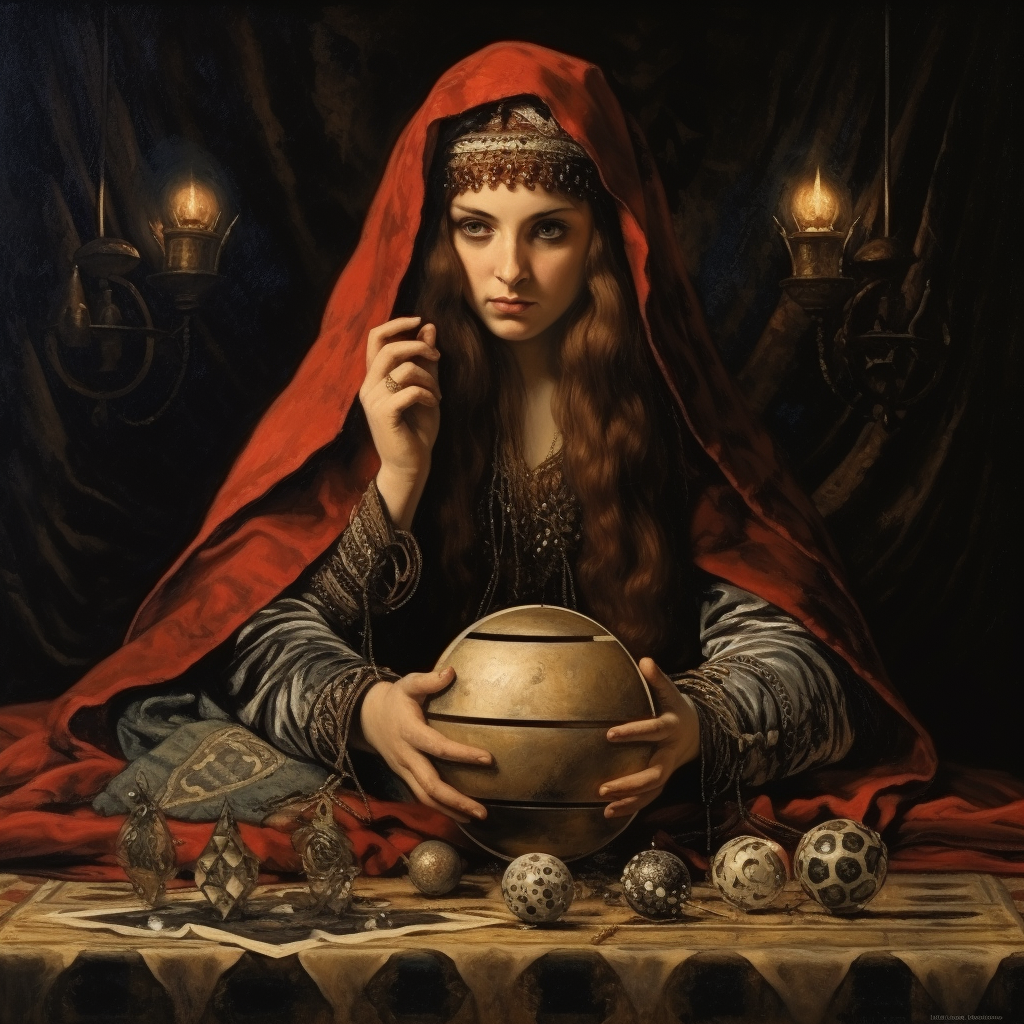 Fortune Teller with Tarot Cards