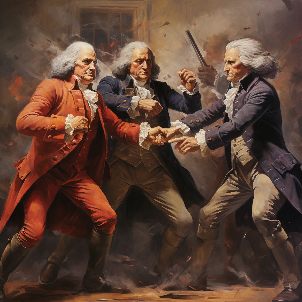 Founding Fathers Fist Fight scene