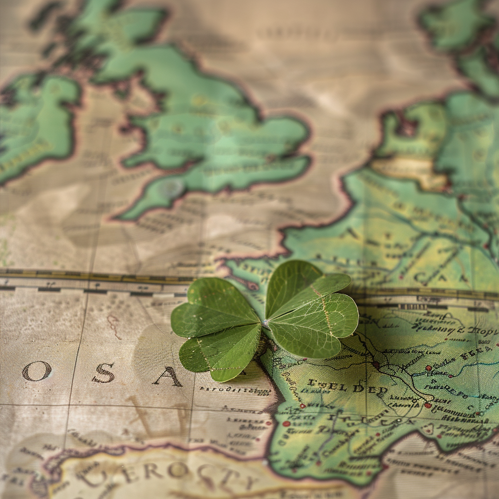 Clover on Ireland Map