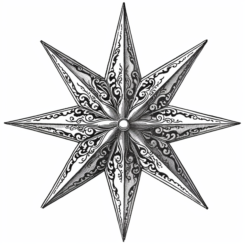 Beautiful four-point star illustration